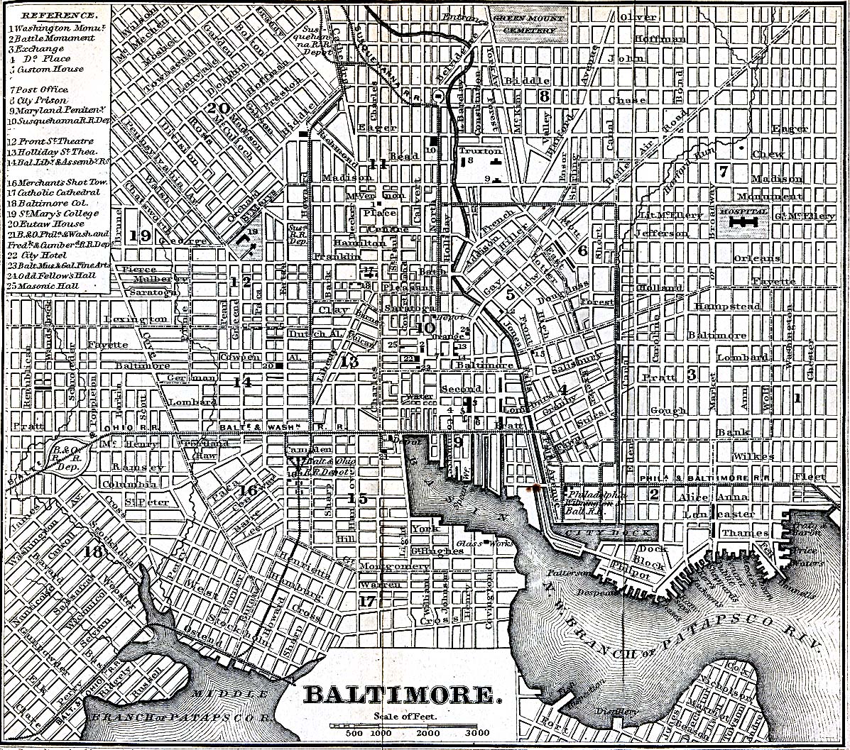Vintage map of Baltimore Vintage map of Baltimore