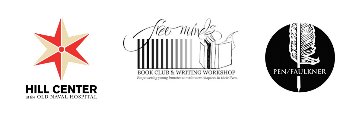 Hill Center, Free Minds, and PEN/Faulkner Logo