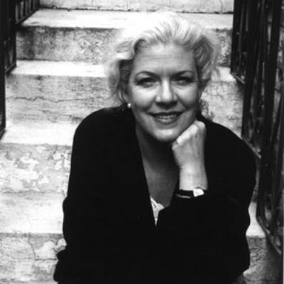 Black and white headshot of author Jennifer Clement, a Latin woman wearing a black sweater