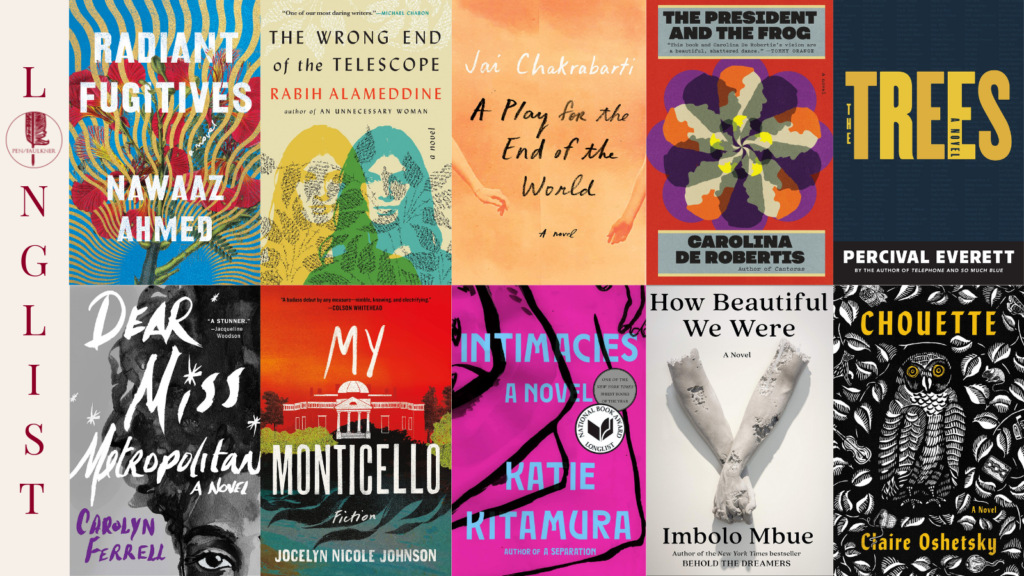 Covers of the ten books selected for the 2022 PEN/Faulkner Award longlist