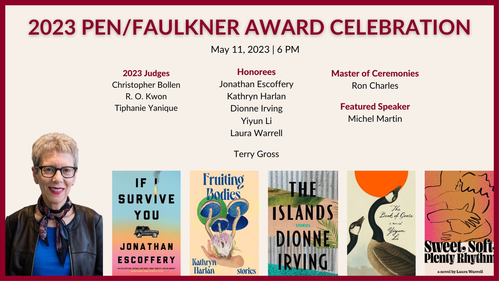 2023 PEN/Faulkner Award Celebration Graphic